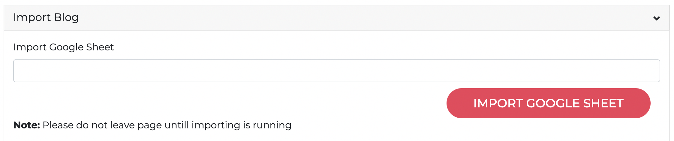 Google Sheet import to Quickblog